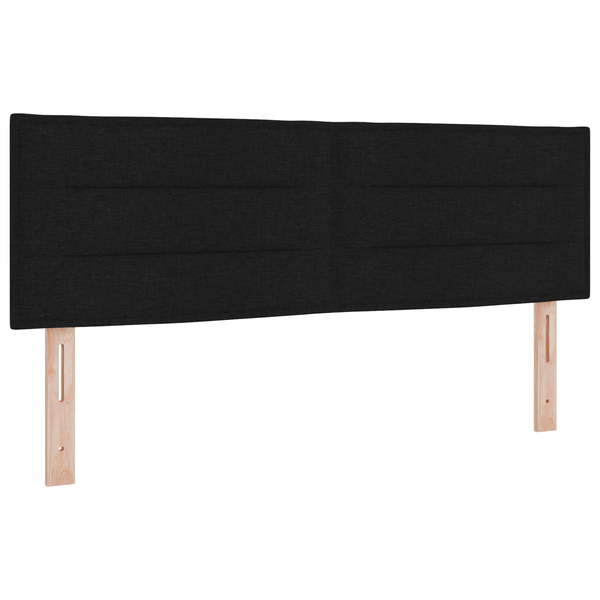 Tăblie cu design pe linii Neagră 140 cm Material textil