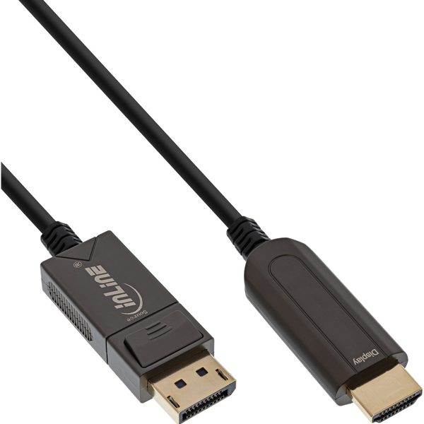 InLine 17180F videokabel adapter 50 m DisplayPort HDMI Sort