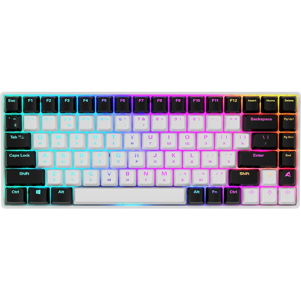 Sharkoon Skiller SGK50 S3 Mechanikus (Yellow Switch) Vezetékes Gaming Billentyűzet RU - Fehér/Fekete