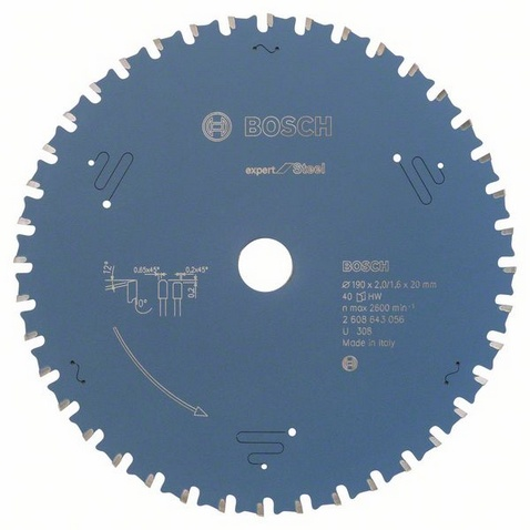 Bosch EXPERT Steel körfűrészlap 190x2,0/1,6 T40 fog, HLTCG kézi fűrészekhez, acélhoz (2608643056)