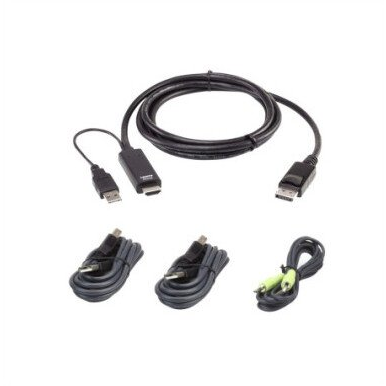ATEN 2L-7D02UHDPX4 KVM-kabel Sort 1,8 m