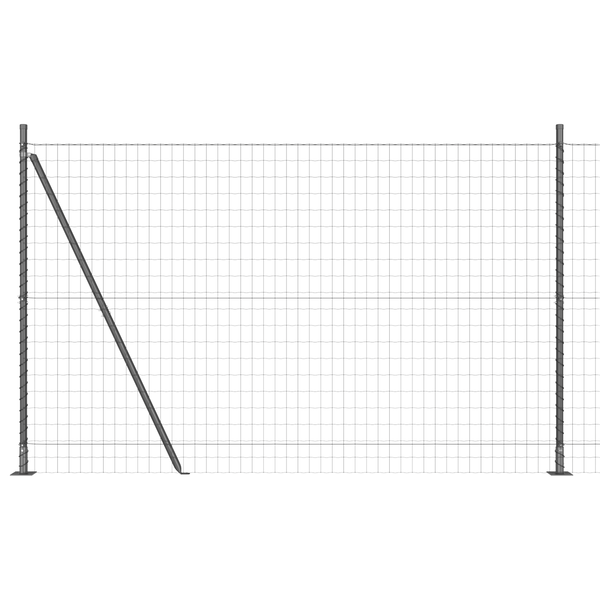 Gard Euro cu 7 stâlpi flanșați 1.5x10 m din oțel galvanizat