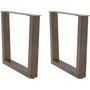 Étkezőasztal lábak V-alakú 2 db natúr acél 60x(42-43,3)cm acél