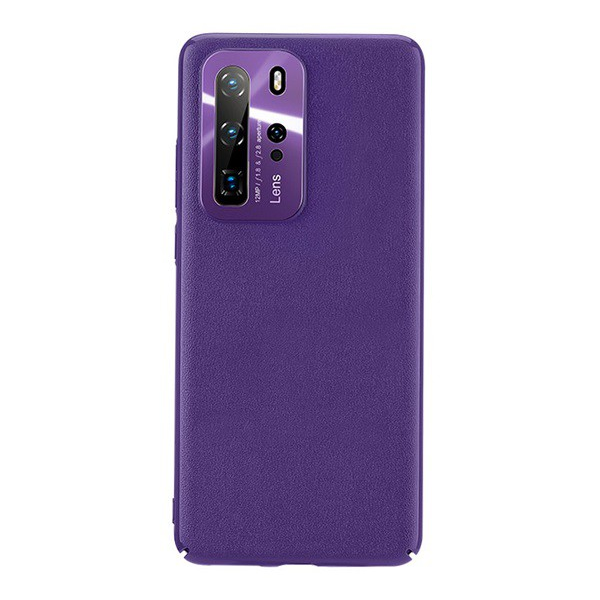 JOYROOM STAR LORD műanyag telefonvédő (ultravékony, fém kameravédő keret, bőr hatású bevonat) LILA [Huawei P40 Pro 5G]
