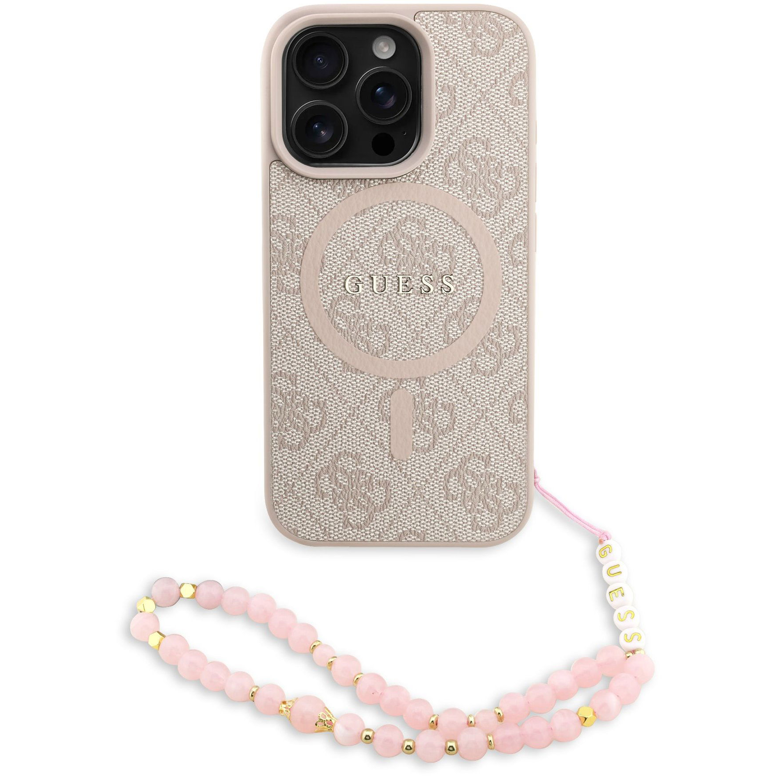 Guess PU Leather 4G Colored Ring Strap MagSafe iPhone 16 Pro Pink tok (GUHMP16LP4GREGSP)
