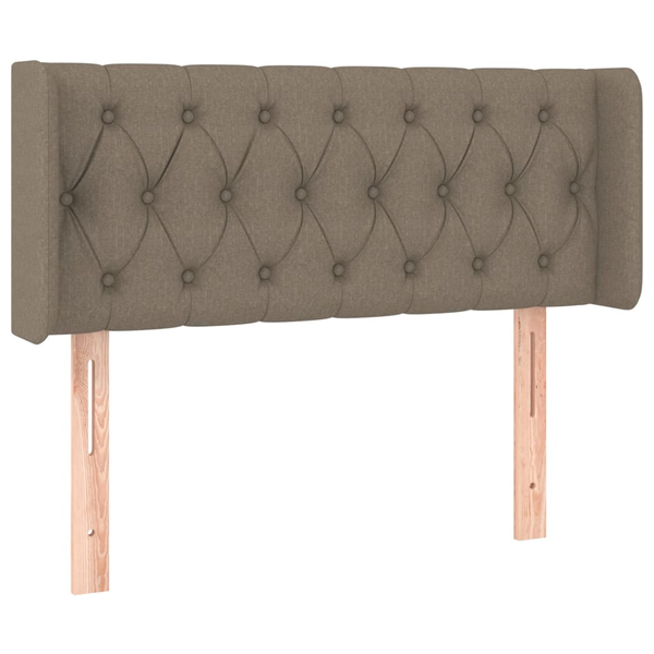 Tăblie de pat cu aripioare gri taupe 93x16x78/88 cm textil