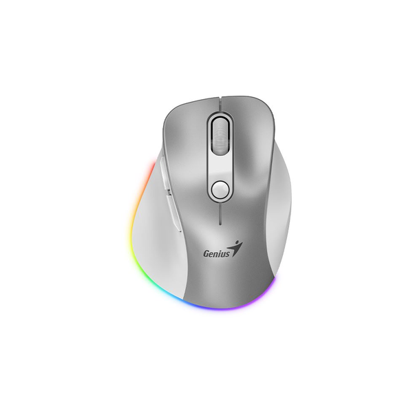 Genius Ergo 9000S Pro vezeték nélküli (Bluetooth 5.0 / 2.4GHz) újratölthető egér ezüstszínű (31030039402)