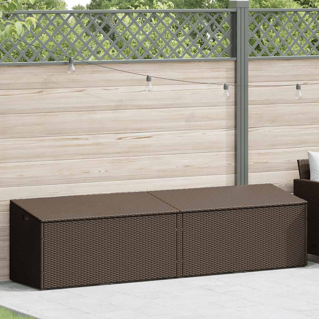 barna polyrattan kerti tárolóláda 220x50x58 cm (4104075)
