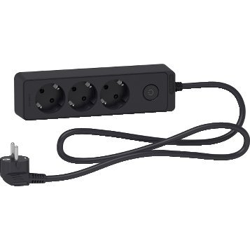 Schneider Electric Unica ST9431B prolunghe e multiple 1,5 m 3 presa(e) AC Interno Nero