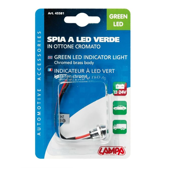 Lampa 12/24V LED mentes jelzőfény, zöld színű (0145581) (LA0145581)