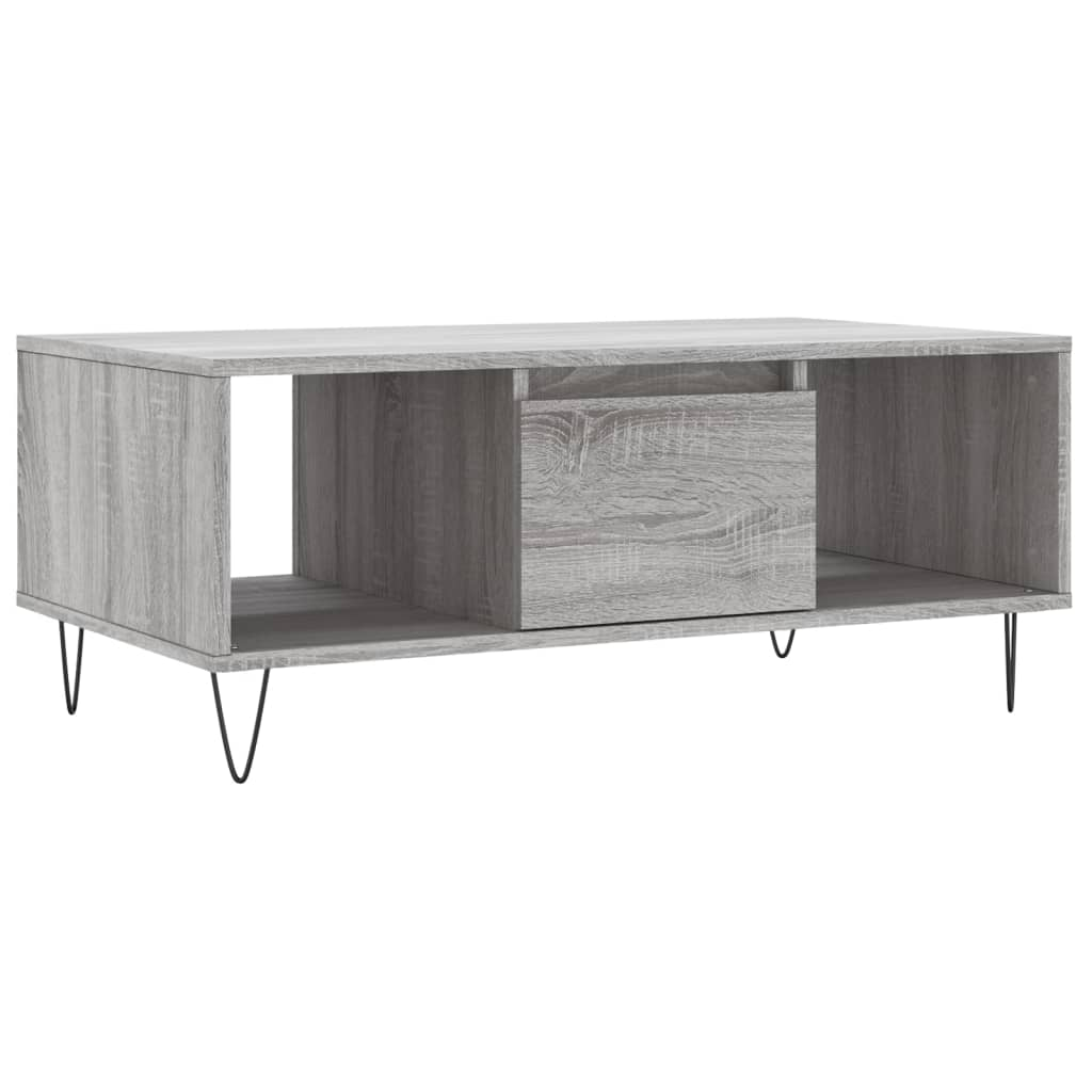 szürke sonoma színű szerelt fa dohányzóasztal 90 x 50 x 36,5 cm (830594)