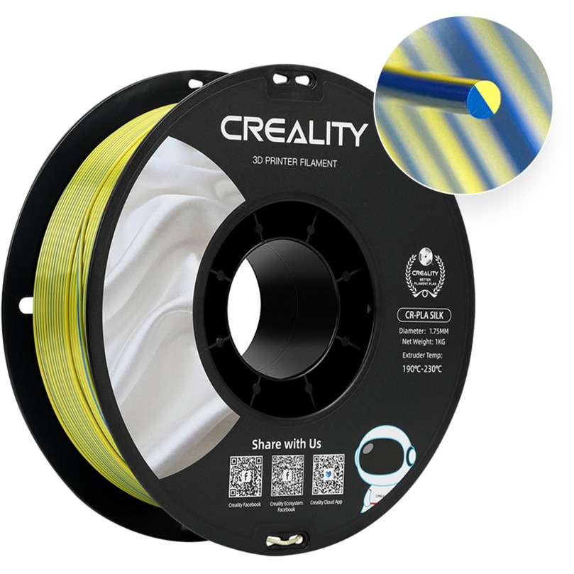 Creality 3301120014 Filament CR-Silk PLA 1.75mm 1kg - Kék/Sárga (3301120014)
