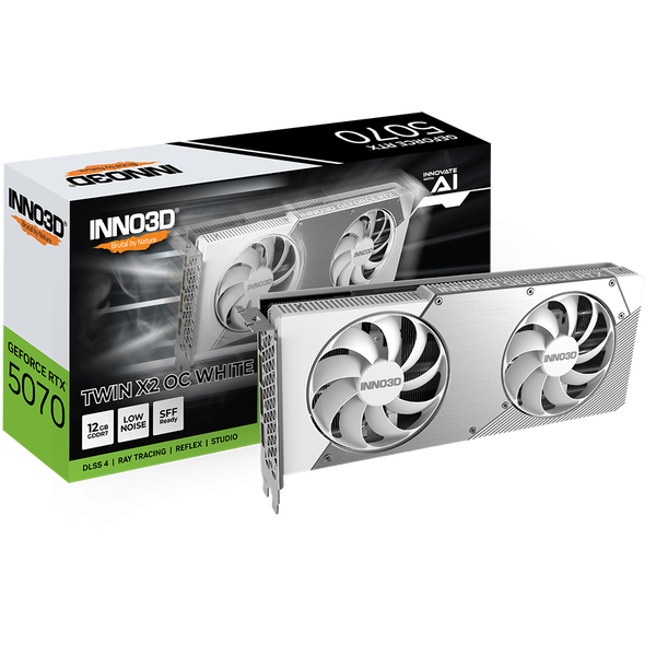 Inno3D GeForce RTX 5070 12GB GDDR7 Twin X2 OC Videókártya - Fehér