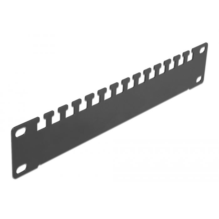 Delock 10” hálózati szekrényekhez kábelbiztosító sín 1U fekete (66677) (delock66677)