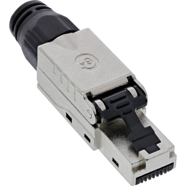 InLine 76204B cabluri conectoare RJ-45 Negru, Din oţel inoxidabil