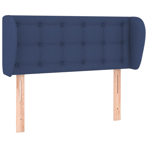 Tăblie de pat cu aripioare, albastru, 103x23x78/88 cm textil