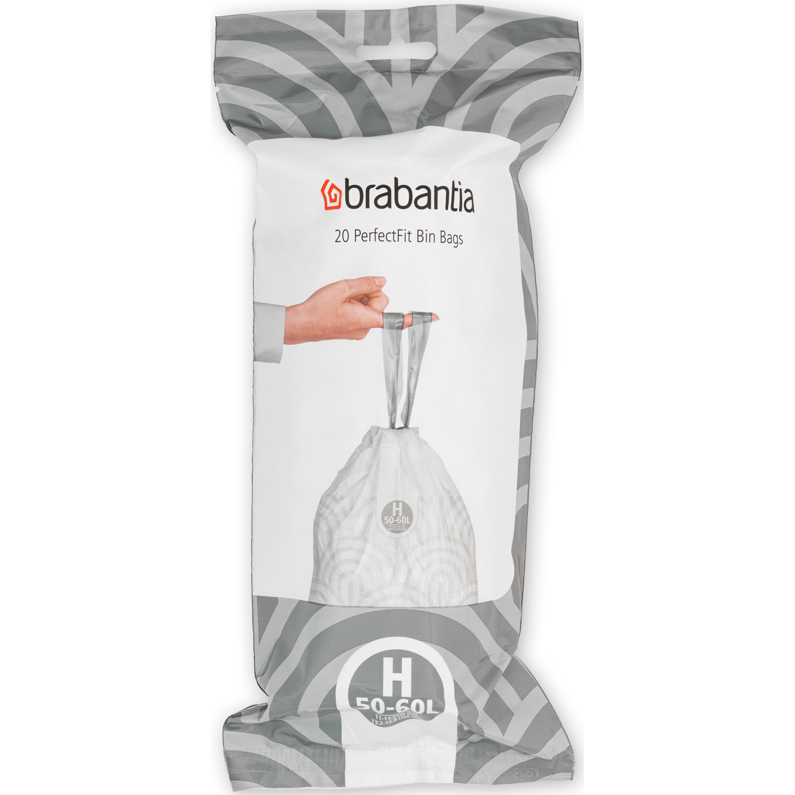 BRABANTIA PerfectFit szemeteszsák H méret 50-60L 20 zsák/tekercs - 138706 (138706)