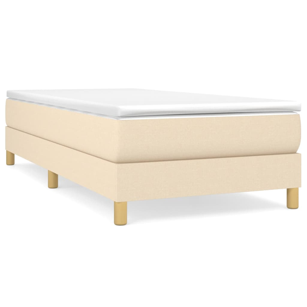 Cadru de pat box spring, crem, 90x190 cm, textil