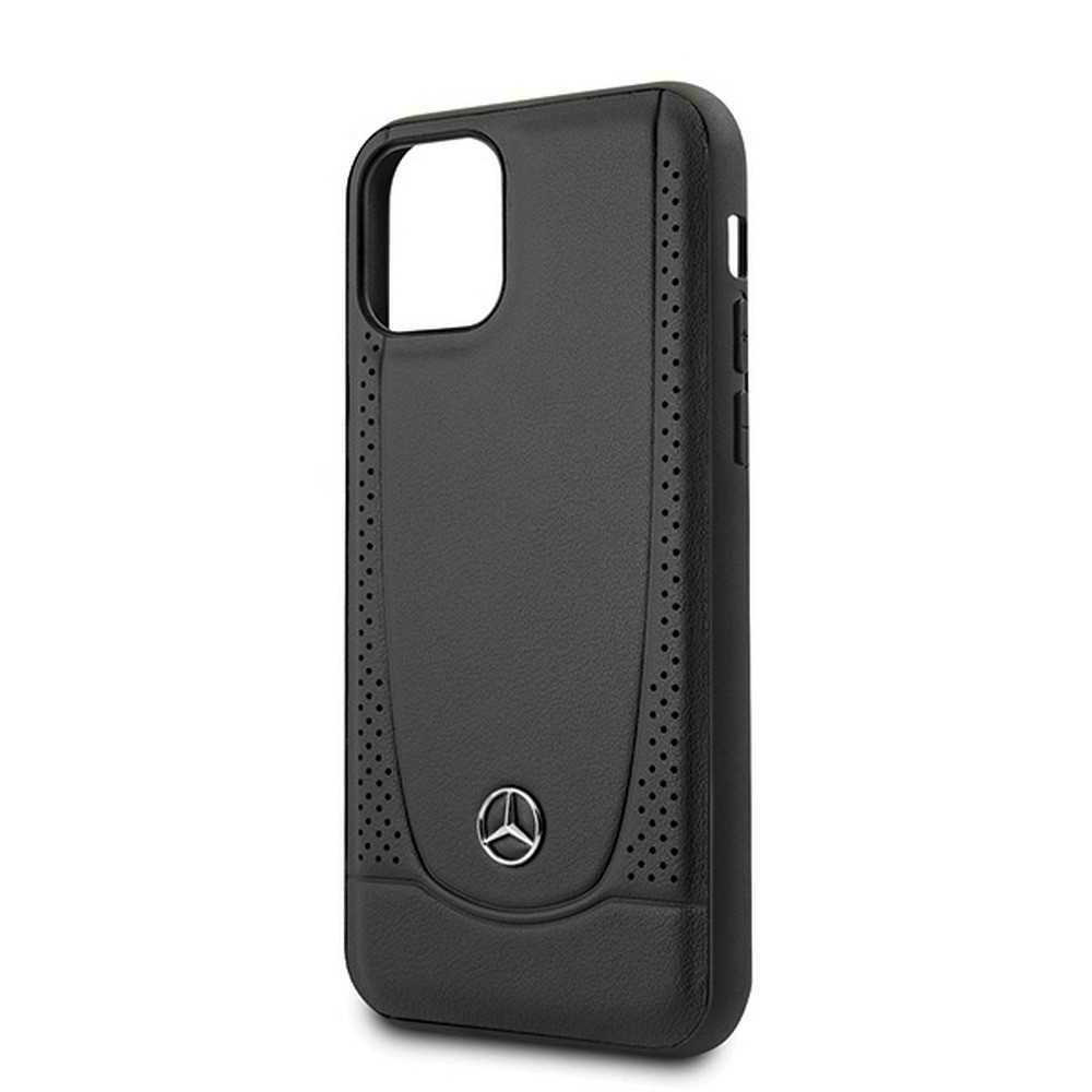 Mercedes Urban Cover Apple iPhone 12 Mini Bőr Tok - Fekete (MEHCP12SARMBK)