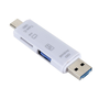 Adapter 5in1 (USB/microUSB/Type-C, OTG, microSD / pendrive olvasó) FEHÉR