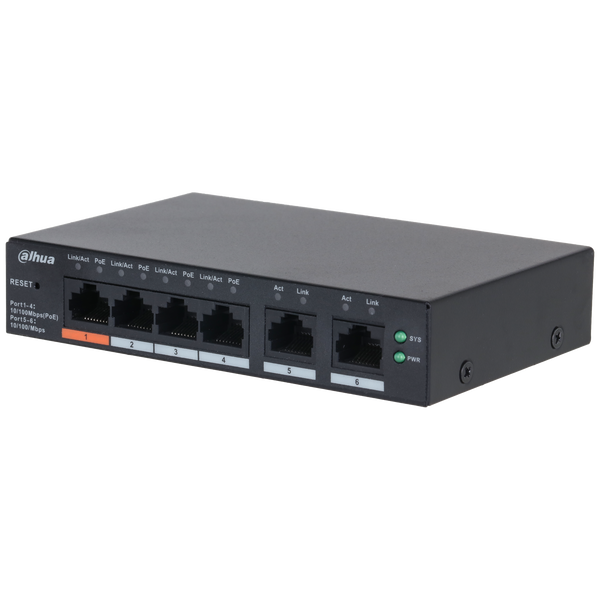 Dahua CS4006-4ET2ET-60 6-port 10/100Mbps PoE Switch