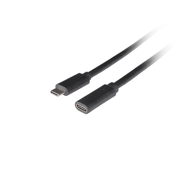 Lanberg USB-C M/F 3.1 kábel, 0,5 m, fekete