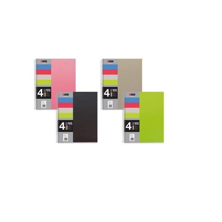 Miquelrius 4x25 lapos A5 PP vonalas színes spirálfüzet (ár/db) (A15240021)