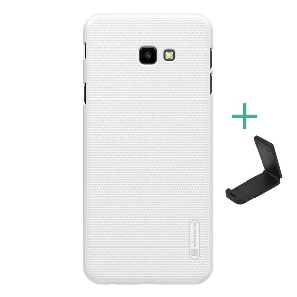 NILLKIN SUPER FROSTED műanyag telefonvédő (gumírozott, érdes felület + asztali tartó) FEHÉR [Samsung Galaxy J4 Plus (SM-J415F)] (5996457840281)
