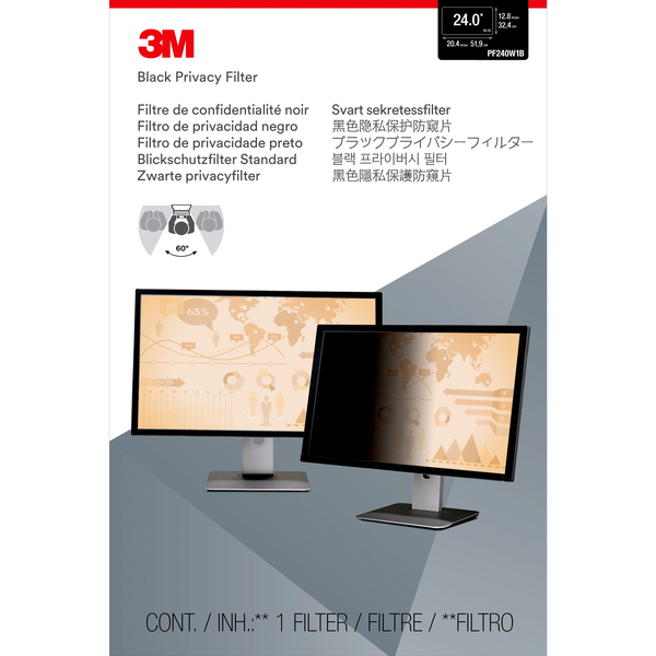 3M PF240W1B Randloze privacyfilter voor schermen 61 cm (24")