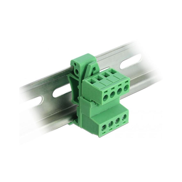 DELOCK Terminalblock Set f. Hutschiene 4Pin Rastermaß 5,08mm