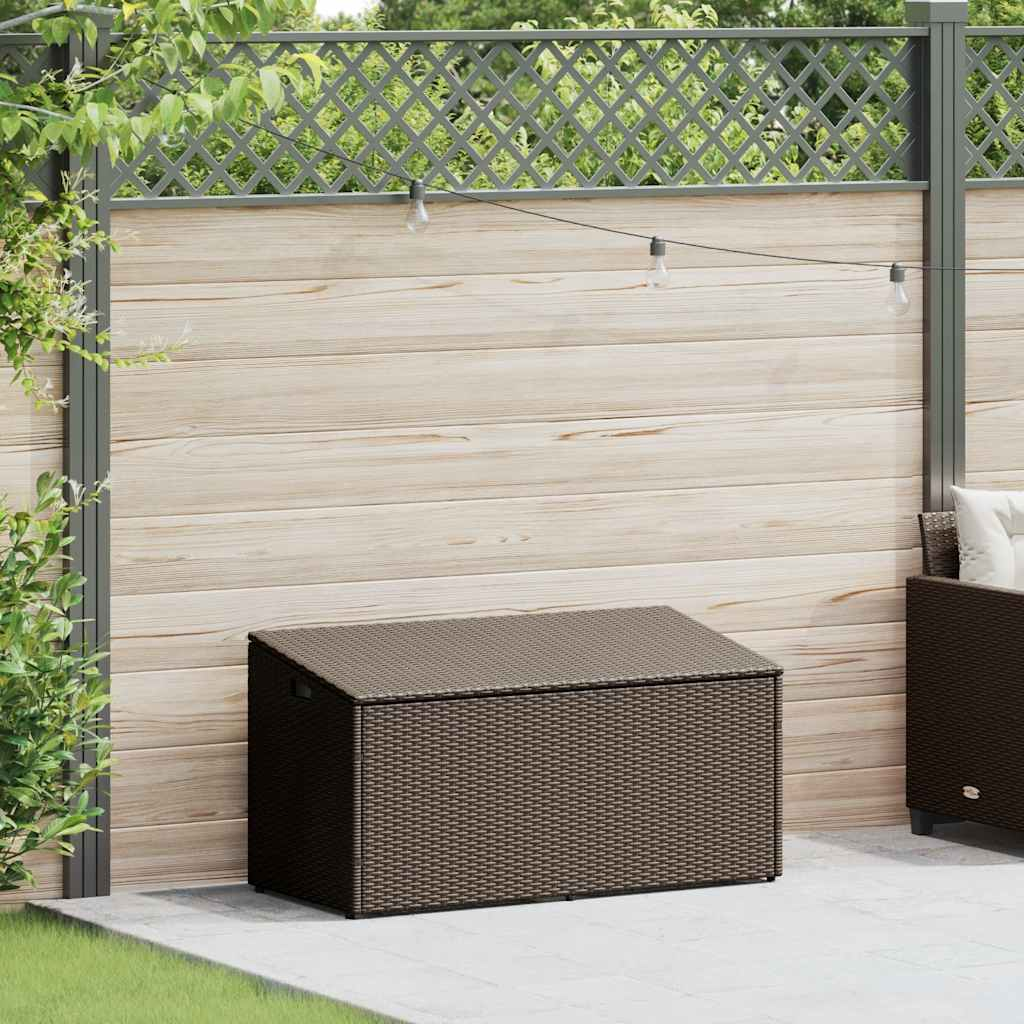 barna polyrattan kerti tárolóláda 110x50x58 cm (4104070)