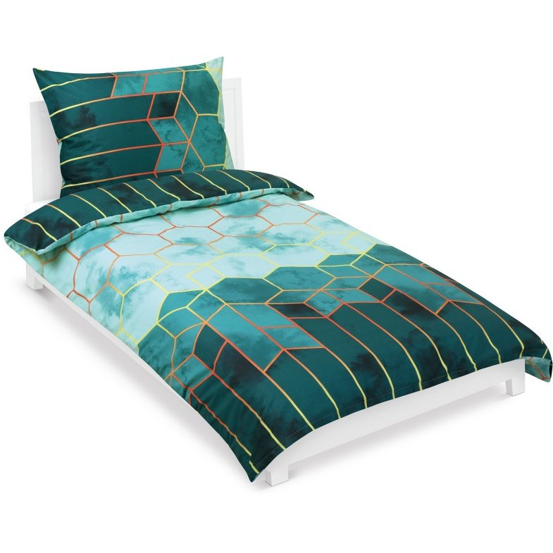 BELLATEX Linen cotton 90 / 636 green honeycomb 140 × 200, 70 × 90 (12282)