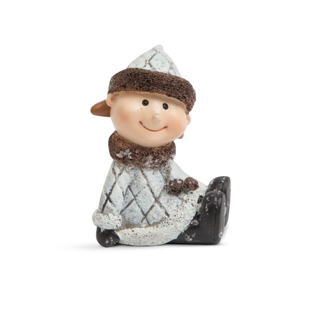 Family ülő kerámia dekor figura 5,4x4,6x8cm (58274A) (58274A)