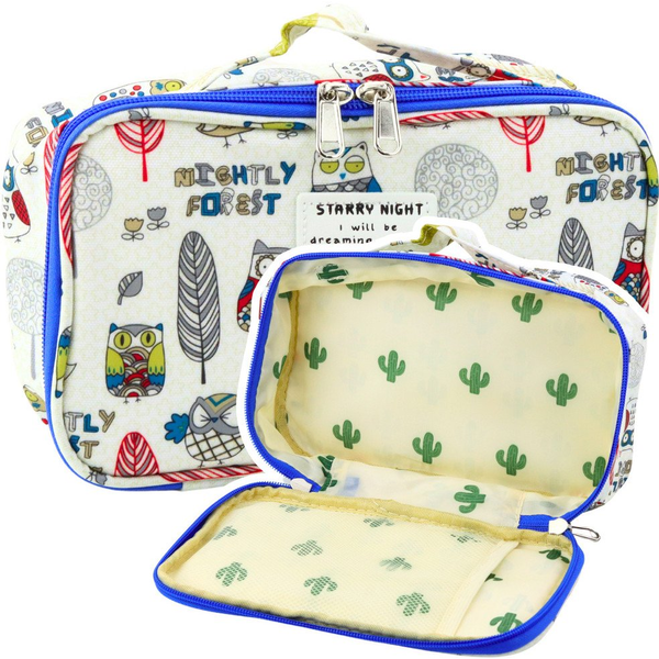 Iskolai Tolltartó Szervező Tágas Kiegészítő Zseb Baglyok Fehér 21.5cm  21815