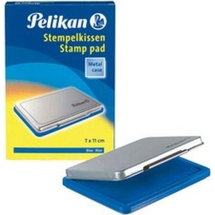 Pelikan Stempelkissen 2 7x11cm blau    Metallic-Gehäuse