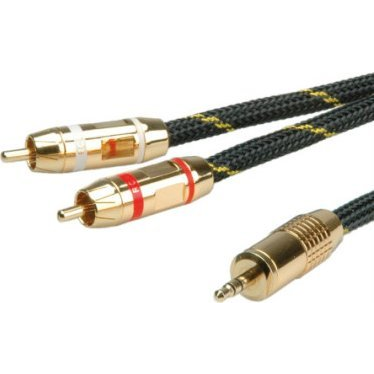Kabel Roline ROLINE GOLD kabel połączeniowy audio 3,5 mm stereo - 2x tulipan, M/M, 5 m