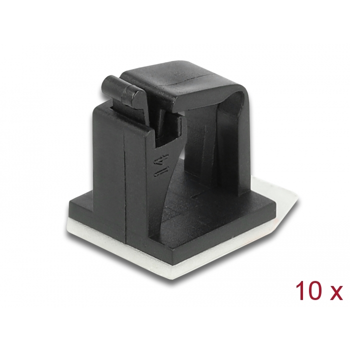 Delock Kábeltartó zárócsattal fekete 10 db (60247) (60247)