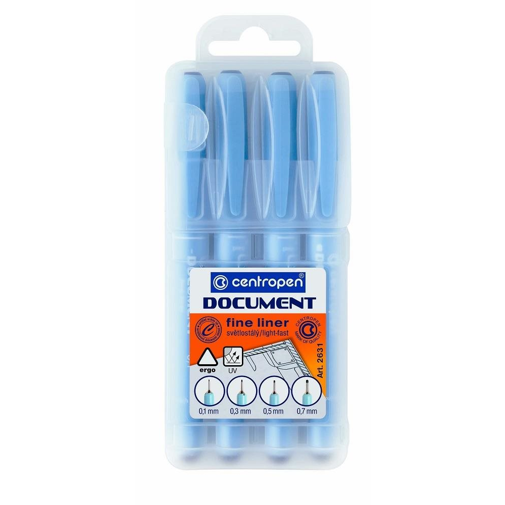 Centropen 2631/4 Dokumentum marker szett, tokban (8595013611319)