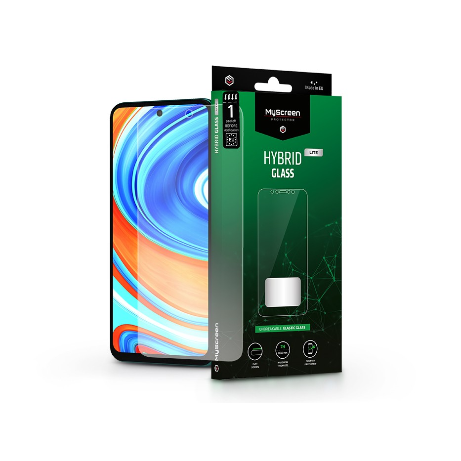 Xiaomi Redmi Note 9 Pro/Note 9S/Mi 10T Lite rugalmas üveg képernyővédő fólia - MyScreen Protector Hybrid Glass Lite - transparent (LA-2202)