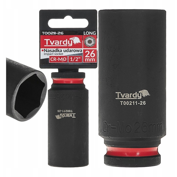 Tvardy Nasadka udarowa długa 1/2" 6-kąt 26mm CR-MO (6/36)