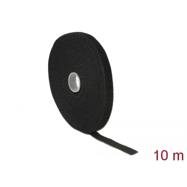Suchý zip na roli 10 m x 13 mm černý Delock 18712