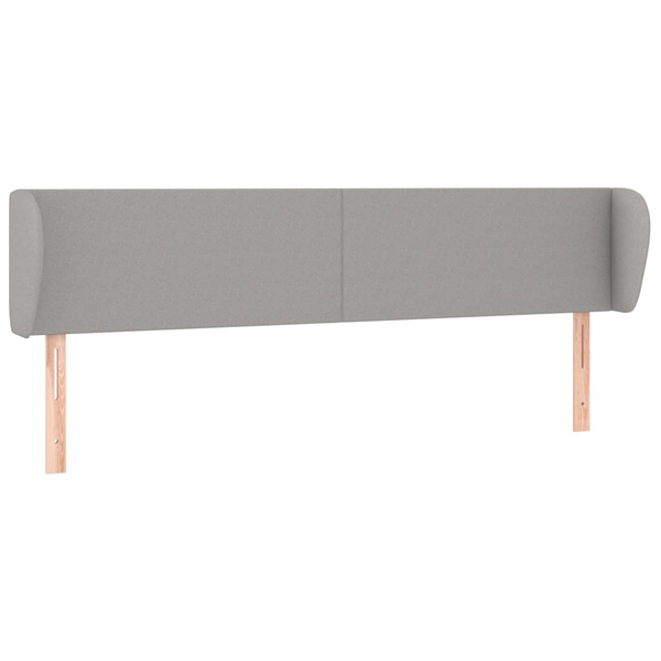 Tăblie de pat cu aripioare gri deschis 203x23x78/88 cm textil