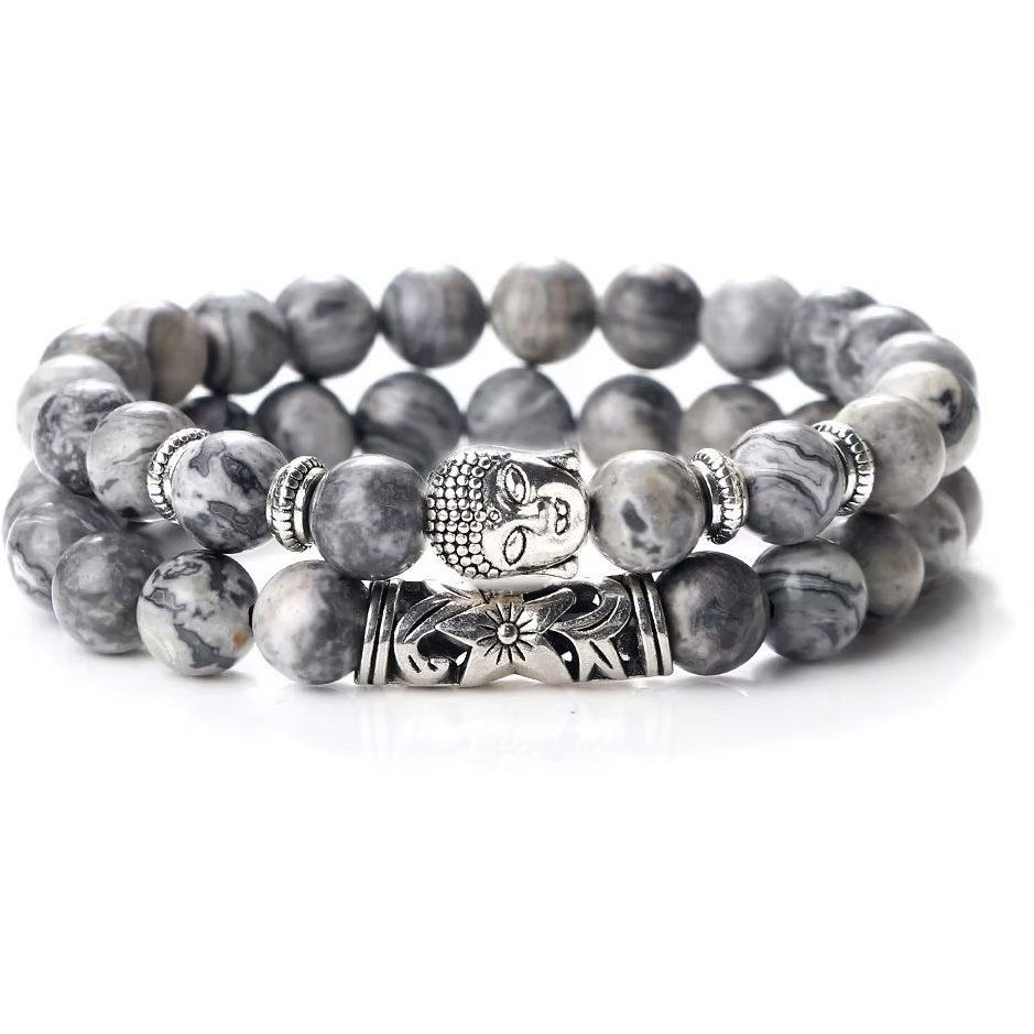 Predator Q1 Blackthorn férfi karkötő, Buddha, szett, 2 db (22186)