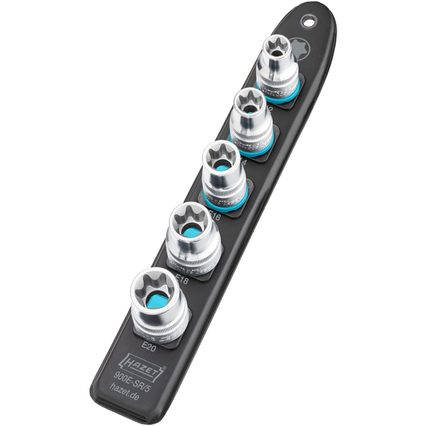 SmartRail 1/2" Steckschlüsseleinsatz-Satz Außen-TORX, 5-teilig (schwarz, E12 - E20, kurz)