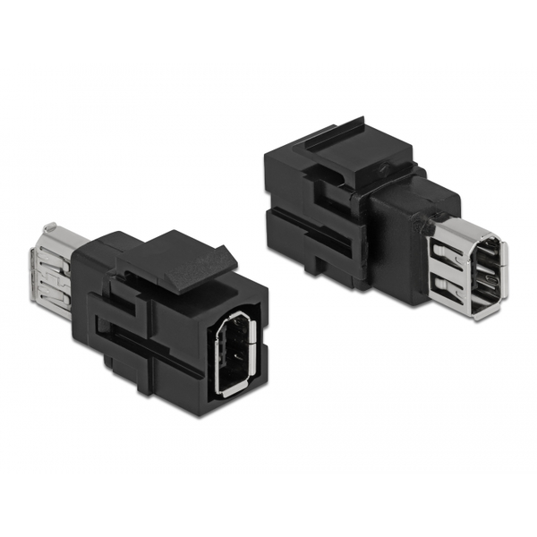 Keystone Modul FireWire 6 Pin Buchse zu FireWire 6 Pin Buchse schwarz