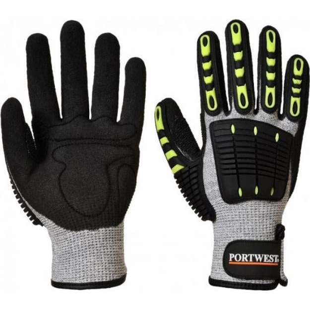 Portwest Cut 5 Anti Impact Vágásbiztos Kesztyű - L, Szürke/Fekete (REK A722 L)