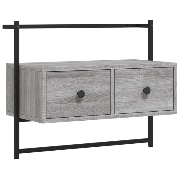 Dulap TV montat pe perete, gri sonoma, 60,5x30x51 cm, lemn