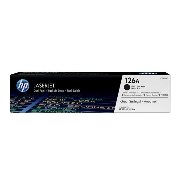 HP 126A 2-pack Black Original LaserJet Toner Cartridges Tonerkartusche 2 Stück(e)