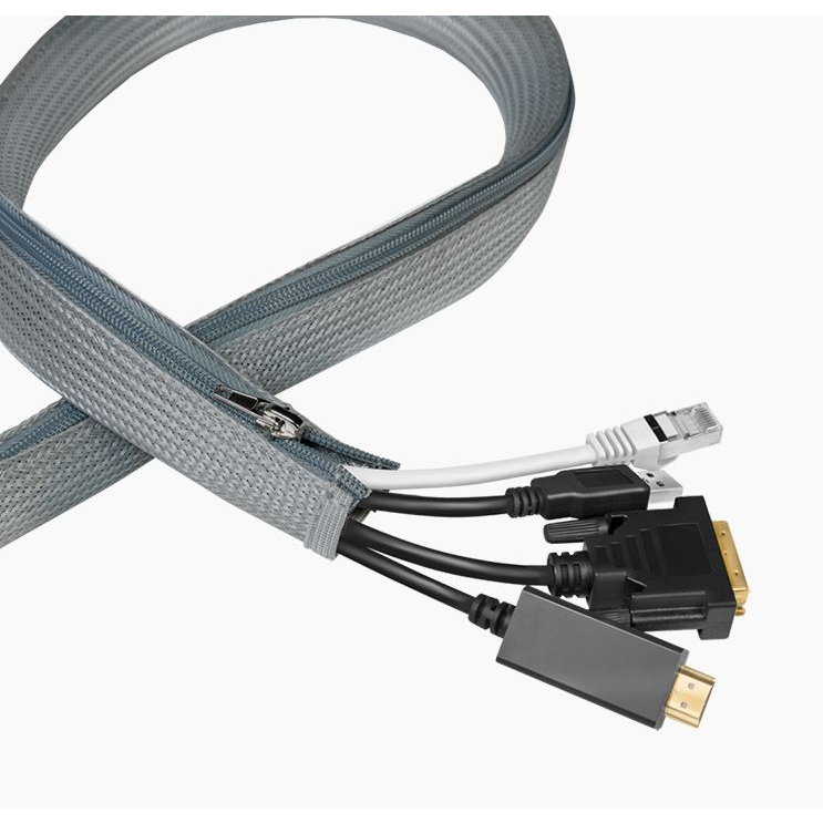 Logilink Kábelhüvely cipzárral, poliészter, O 30 mm, szürke, 1 m (KAB0071) (KAB0071)