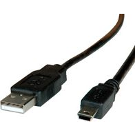 Roline USB kábel USB 2.0 USB-A dugó, USB mini B dugó 0.80 m Fekete Árnyékolt 11.02.8708